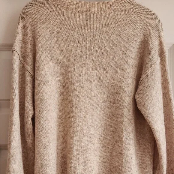 NWT - J Crew Oatmeal color sweater Size Label M,  Fit oversized or large - Picture 3 of 13